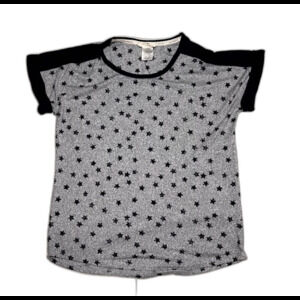 Lucky Brand Women’s Small Gray Blue Stars Short Sleeve T-Shirt